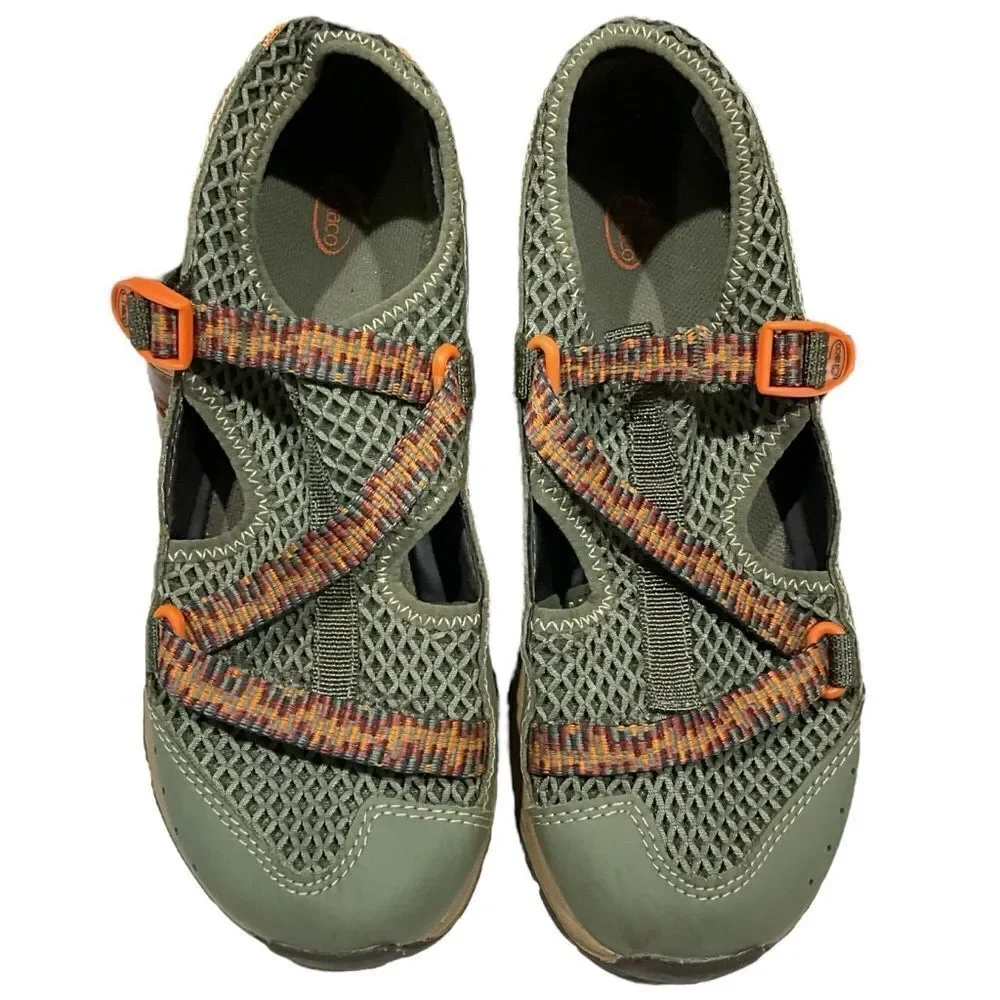 CHACO Odyssey Y Green Lichen Big Kids Unisex Sandal Water Shoes Size 4